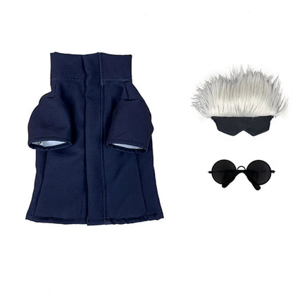 Pet Clothes Anime Gojo Satoru Cosplay Costume Cat Suit Jumpsuit Hat Dog Cosplay Outfits Custom Made