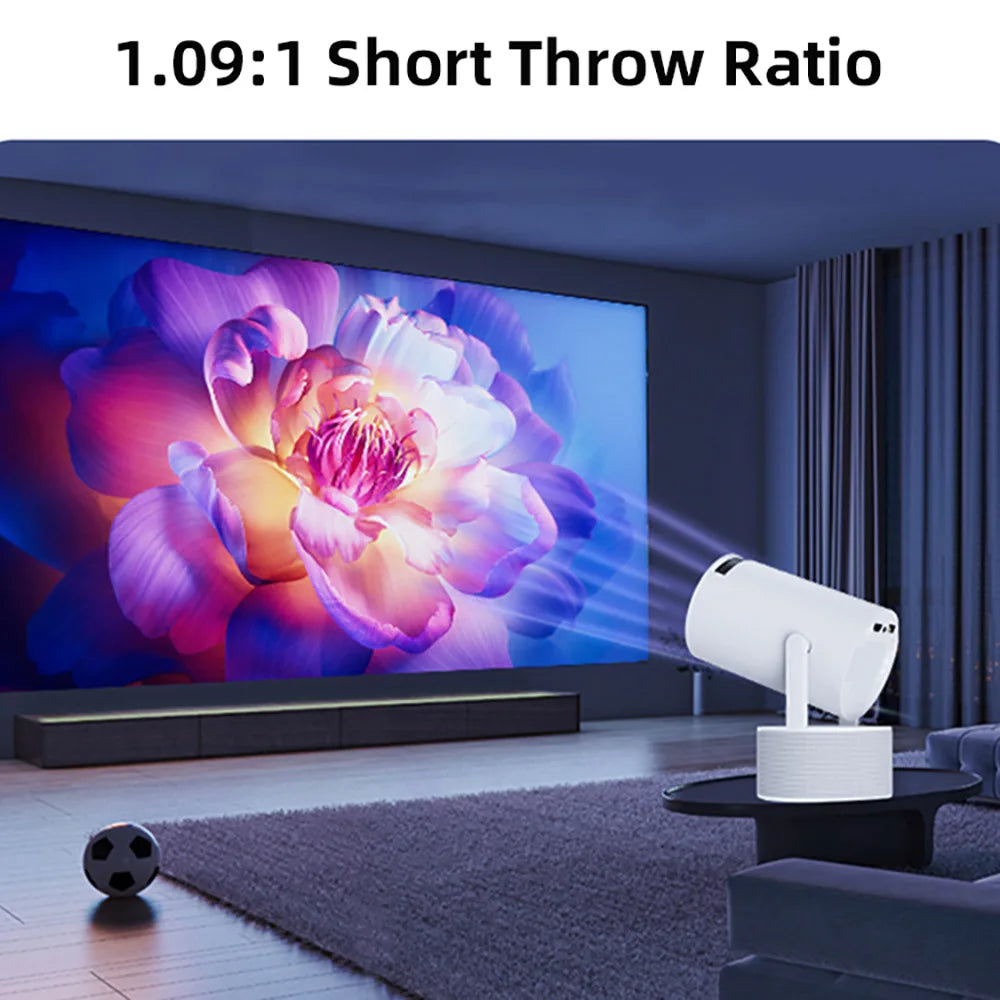 Projecteur vidéo HY300 Pro KTV Android 1280*720P, 160 lumens ANSI, format d'image 1.09:1, home cinéma, karaoké, haut-parleurs Bluetooth.