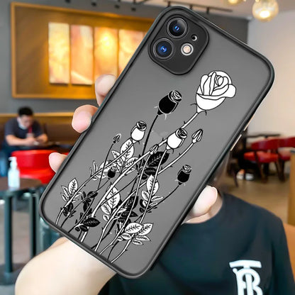 High Quality Rose Butterfly Design Luxury Mobile Phone Case for iPhone 15 Pro Max Shockproof Matte Finish Made TPU PC