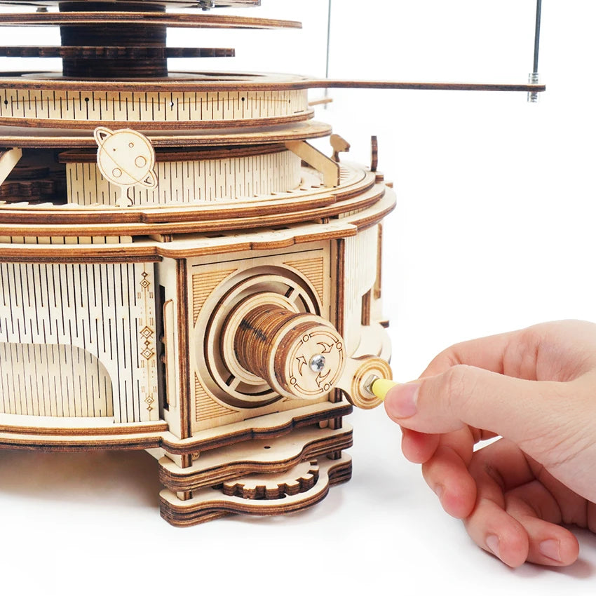 Robotime Rokr DIY Assemble Toys ST001 Mechanical Orrery Model Kit 3D Wooden Puzzles for Dropshipping