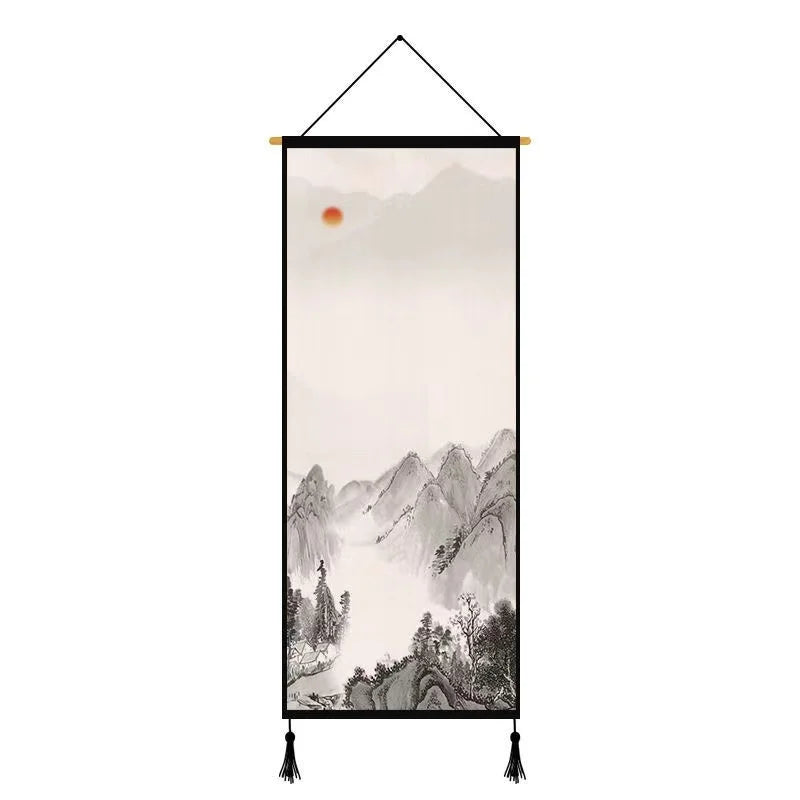 Chinese Landscape Decorative Painting Living Room Tapestry Wall Art Home Decor Canvas Poster Background Scroll Wall Paintings