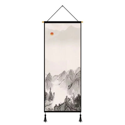Chinese Landscape Decorative Painting Living Room Tapestry Wall Art Home Decor Canvas Poster Background Scroll Wall Paintings