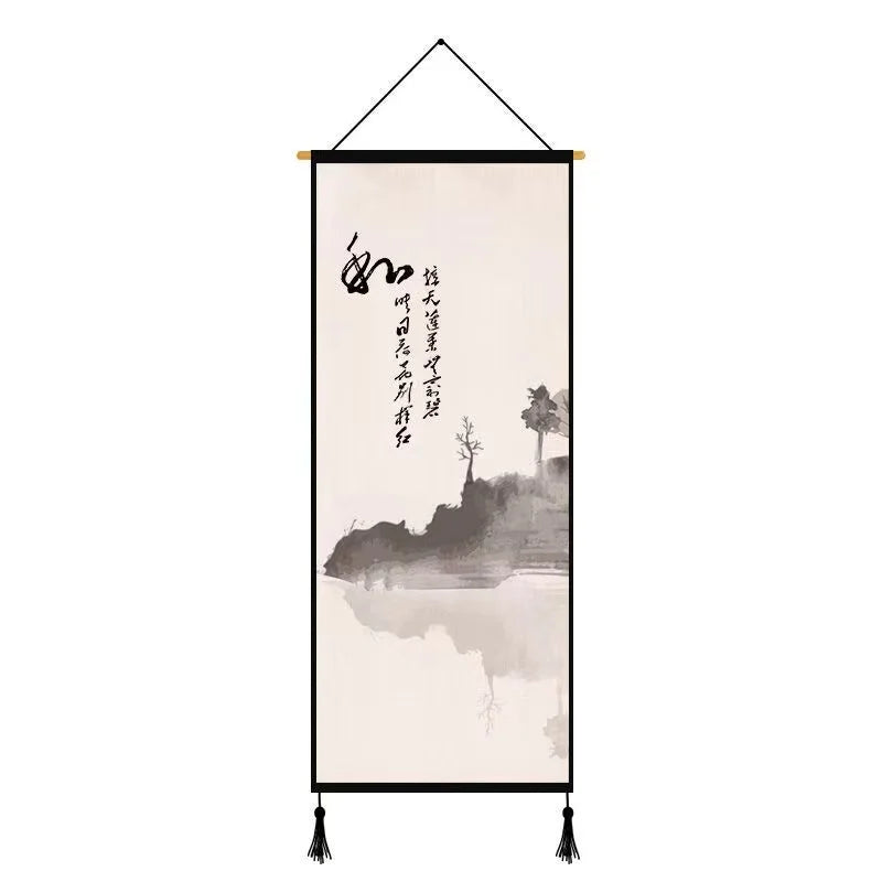 Chinese Landscape Decorative Painting Living Room Tapestry Wall Art Home Decor Canvas Poster Background Scroll Wall Paintings