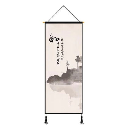 Chinese Landscape Decorative Painting Living Room Tapestry Wall Art Home Decor Canvas Poster Background Scroll Wall Paintings