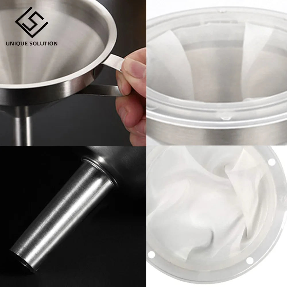 3D Resin Filter Funnel 13cm 304 Stainless Steel Kitchen Funnel with 200 Mesh Food Filter Strainer for UV Resin Filter Cup