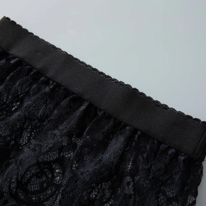 Shirt Extender Women Sexy Mesh Lace Transparent Mini Tulle Skirt Underskirt Korean Ladies High Waist Black White Short Skirt