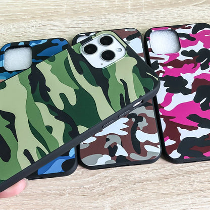 Luxury Green Camouflage TPU Mobile Phone Case for iPhone 13 PRO MAX Soft Matte Finish Shockproof PC Material Packaged