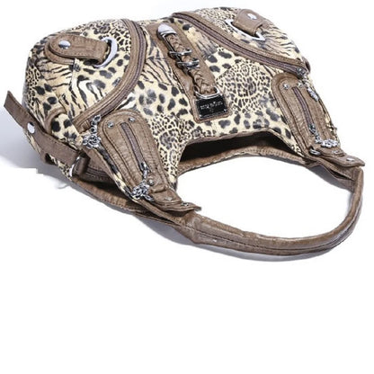 Angel Kiss Women Handbags Leopard Bag Top-handle Handbag Fashion Satchel Dumpling Pack Shoulder Bag Tote Bag Hobos Large Purse
