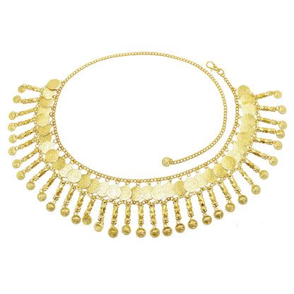 Indian Coin Belly Waist Body Chains for Women Female Gold Alloy Long Tassel Dance Dress Belt Wedding Party Metal Jewelry