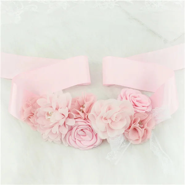 Wedding Accessories Bridal Wedding Belts Bridesmaid Sash Floral Belt Satin Flower Sash Woman Girl Sash Belt Wedding Sashes belt