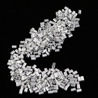 1000Pcs Fishing Double Barrel Aluminium Crimp Sleeves Tube DIY Accessories