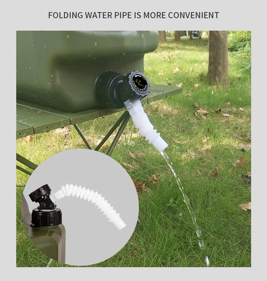 Desert&amp;Fox Wasserbehälter mit Zapfhahn 10L/18L/25L PE Wasserspeicherbehälter Tragbarer grüner Eimer für Camping Wandern Picknick