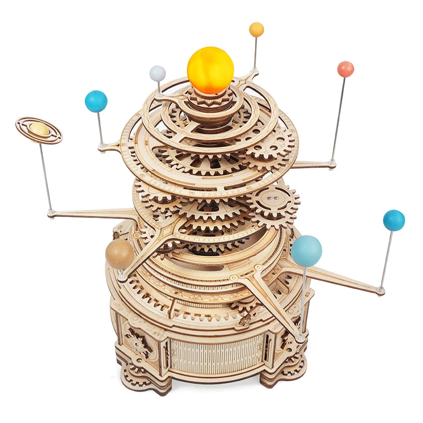 Robotime Rokr DIY Assemble Toys ST001 Mechanical Orrery Model Kit 3D Wooden Puzzles for Dropshipping