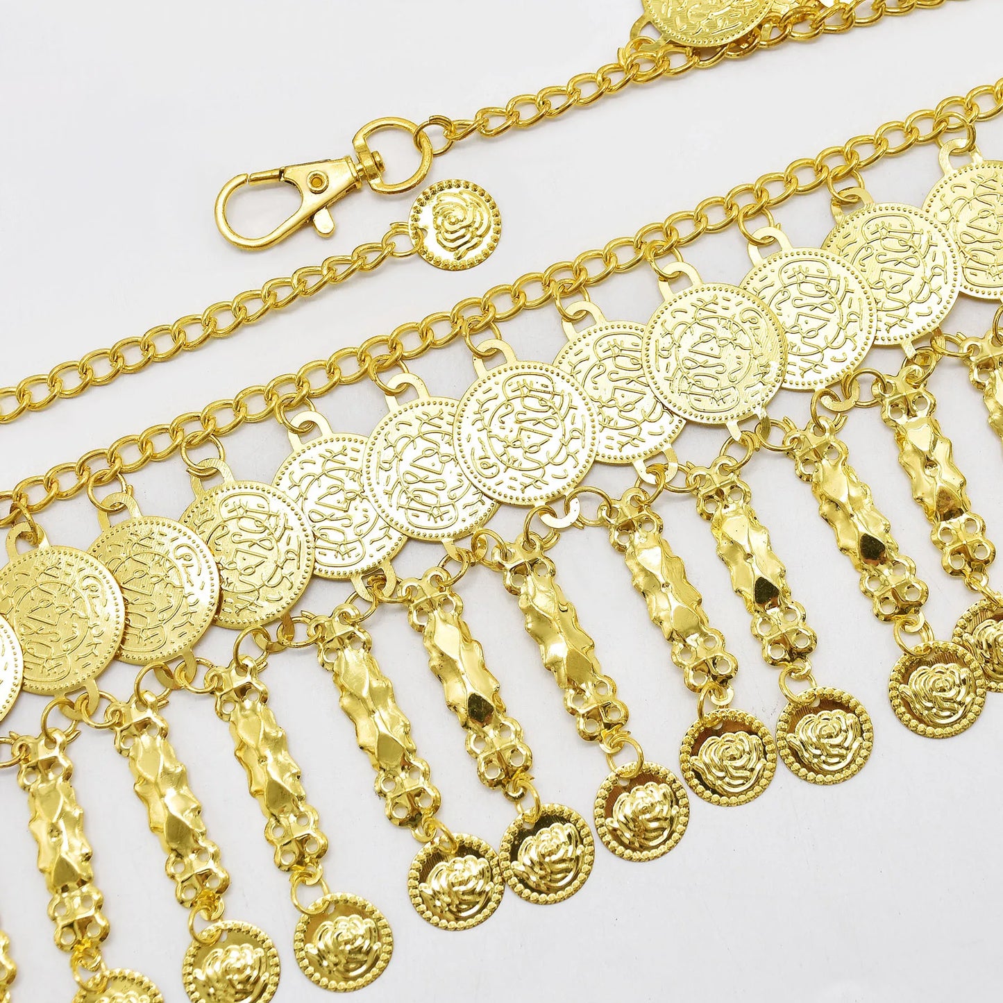 Indian Coin Belly Waist Body Chains for Women Female Gold Alloy Long Tassel Dance Dress Belt Wedding Party Metal Jewelry