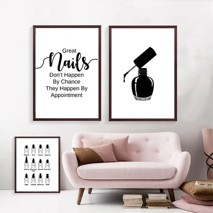 Nail Salon Wall Decoration Beauty Salon Wall Art Canvas Painting Nail Polish Quote Posters and Prints Nail Tech Artist Gift