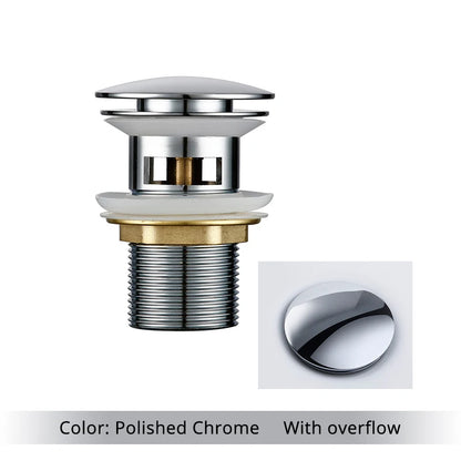 Pop up Drain Button Bathroom Sink Plug Black Gold Rose Siphon Waste Stopper Wash Basin Faucet Accessory for Kitchen Or Bath