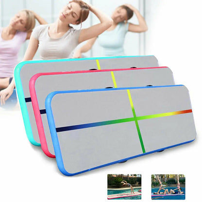Inflatable Gymnastics Mat 3x1x0.1m Training Mats, Air Track Training Mat, Yogo Floor Cheerleading with a Pump
