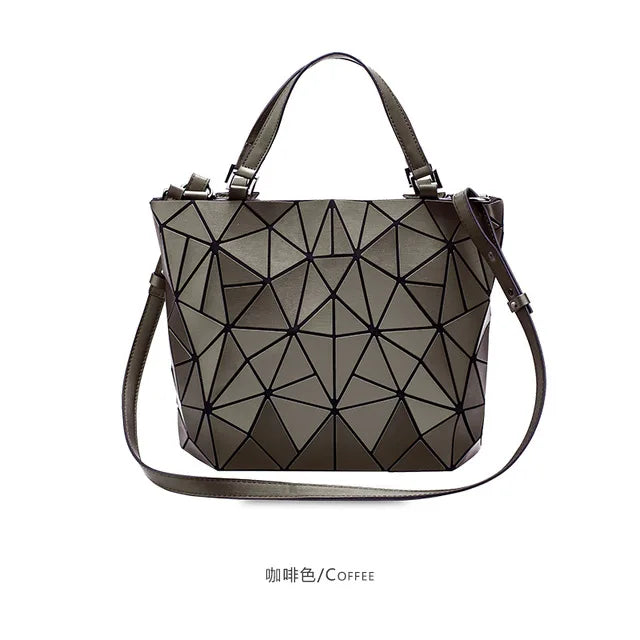 Luminous Reflective Bag Geometric Tote Folding Shoulder Bags for Women 2024 Plain Folding Handbags Sac a Main Female Bolsas