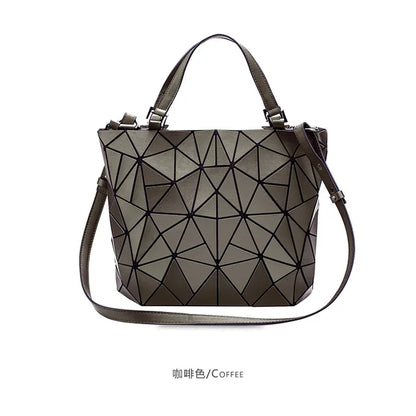 Luminous Reflective Bag Geometric Tote Folding Shoulder Bags for Women 2024 Plain Folding Handbags Sac a Main Female Bolsas