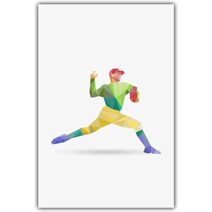 Decorative Canvas Painting Poster Geometric Athlete Wall Art Picture Home Decor