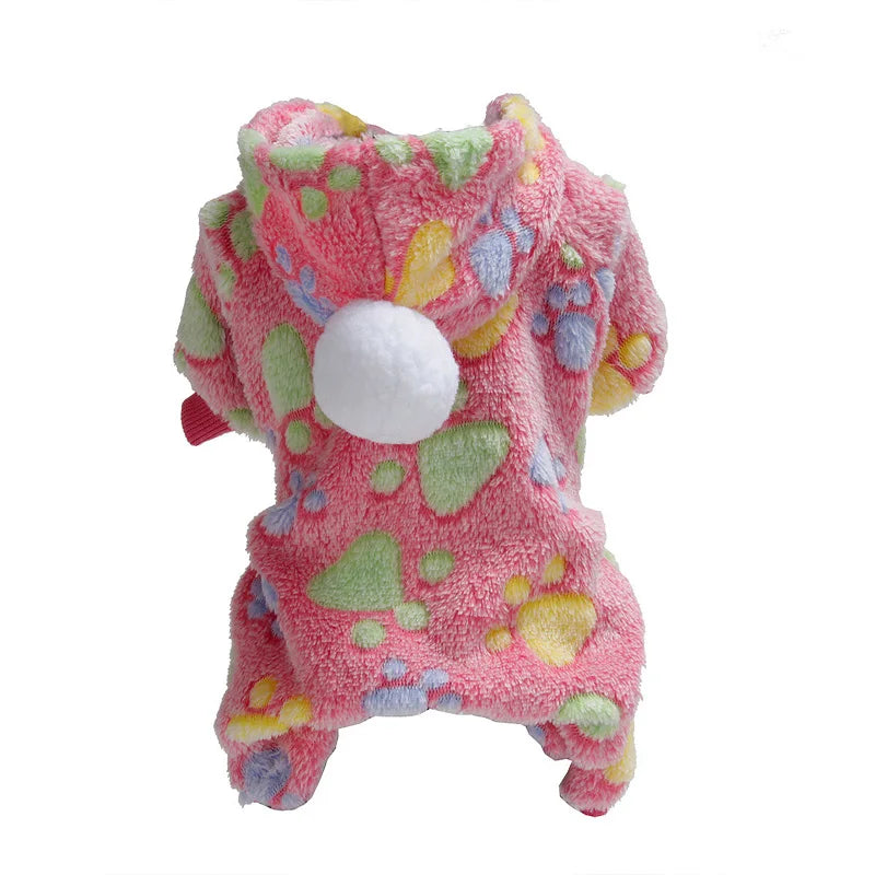 Pet Dog Cat Clothes Fleece Jumpsuit Winter Puppy Four Legs Clothing Warm Pajamas Pet Clothing Dog Yorkshire Chihuahua Costume