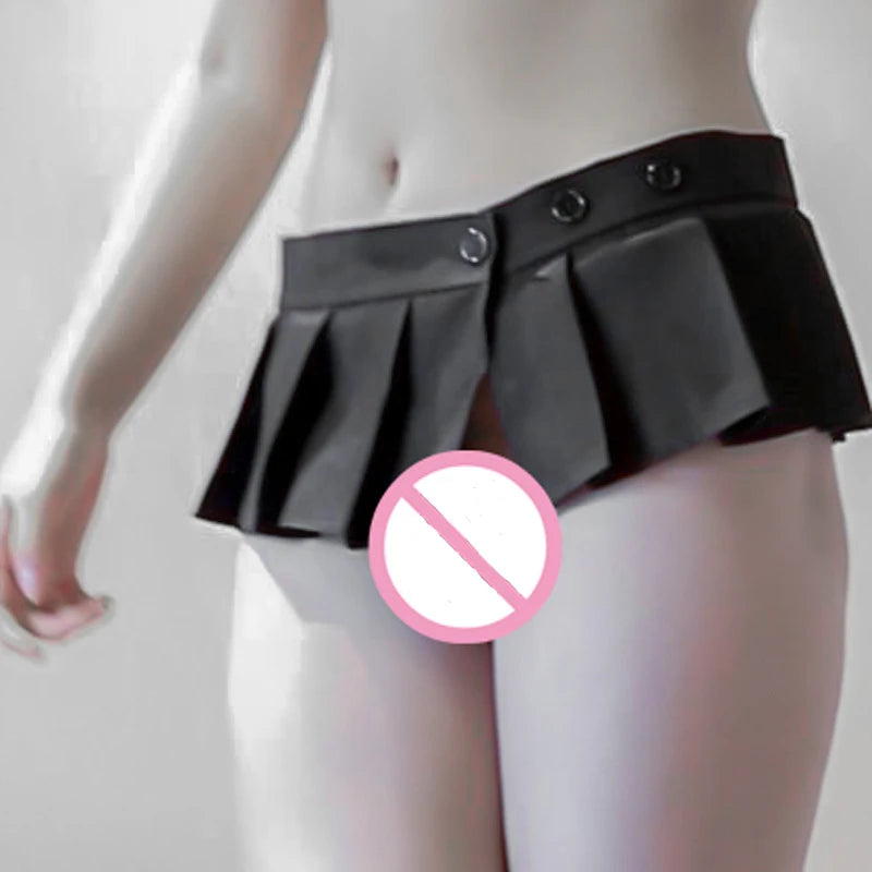 Sexy Mini Skirt A-Line Pleated Skirt Low Rise Ruffled Super Short Skirt Night Club Stage Wear Adjustable Showing Cute Buttock