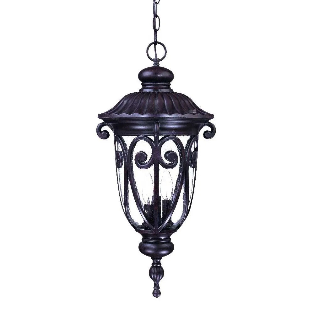 Naples 3-Light Marbleized Mahogany Hanging Ceiling Light by HMS