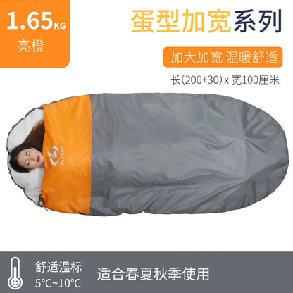 1-2 Person Adult Sleeping Bag Portable Outdoor Camping Travel Thick Watewrproof Warm Cotton Sleeping Bag Large Size Four Season