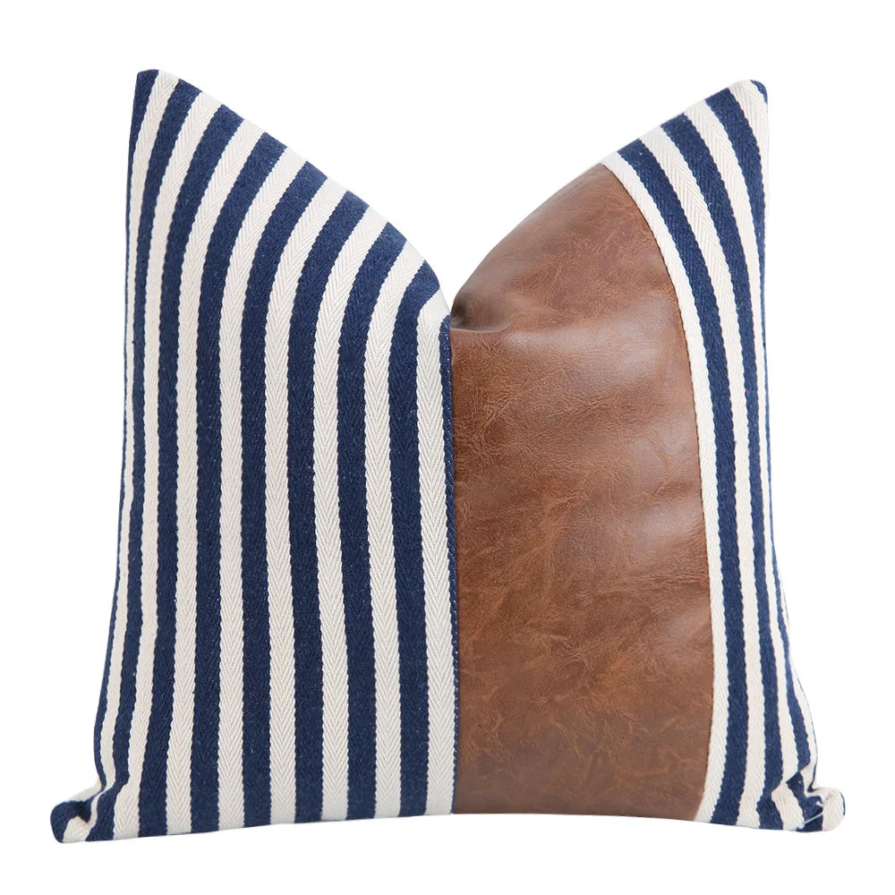 Cushion Cover Luxury Pillow Case 45*45 Sofa Decorative PU Leather Cushion For Living Room Bedroom Car Decor New