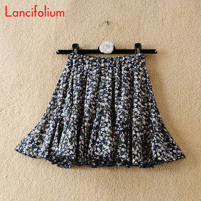 Y2k Chiffon White Black Skirt Summer Women 2021 Floral Dot Patchwork Ruffle Pleated High Waist Korean Kawaii Harajuku Mini Skirt