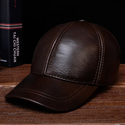 HL130 2021 Men's Genuine Leather Baseball Cap Hat Brand New Style Spring Brand New Style Winter Russian Warm One Fur Caps Hats