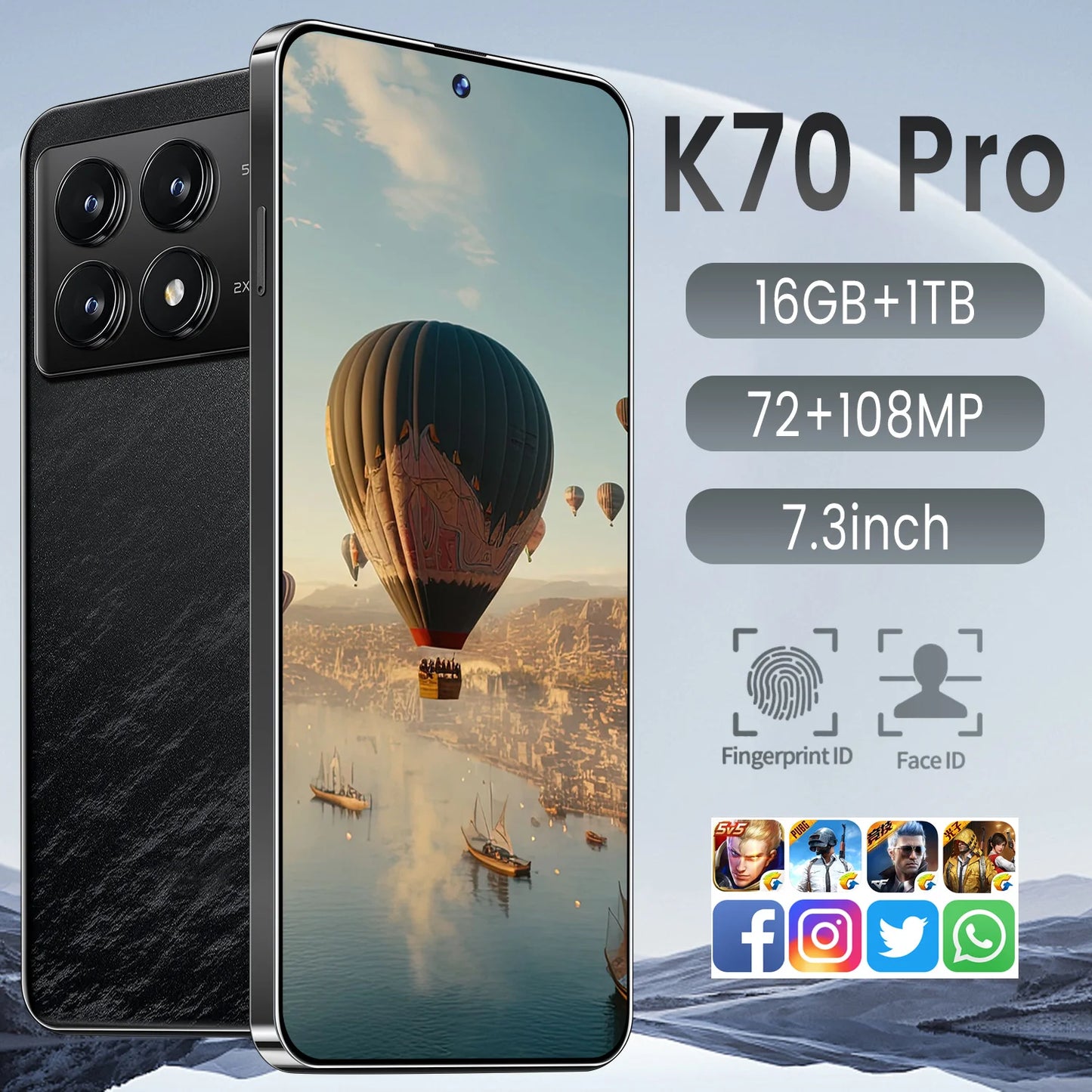 K70 Redmi 5G Jio Phone 3 Mobile 1500 4 Sim 16gb+512GB Mobile Phone Screen Smartphone