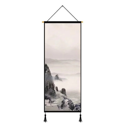 Chinese Landscape Decorative Painting Living Room Tapestry Wall Art Home Decor Canvas Poster Background Scroll Wall Paintings