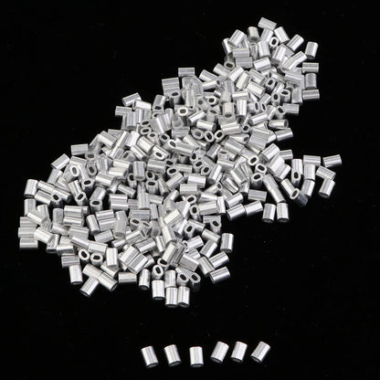 1000Pcs Fishing Double Barrel Aluminium Crimp Sleeves Tube DIY Accessories