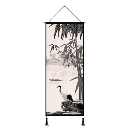 Chinese Landscape Decorative Painting Living Room Tapestry Wall Art Home Decor Canvas Poster Background Scroll Wall Paintings