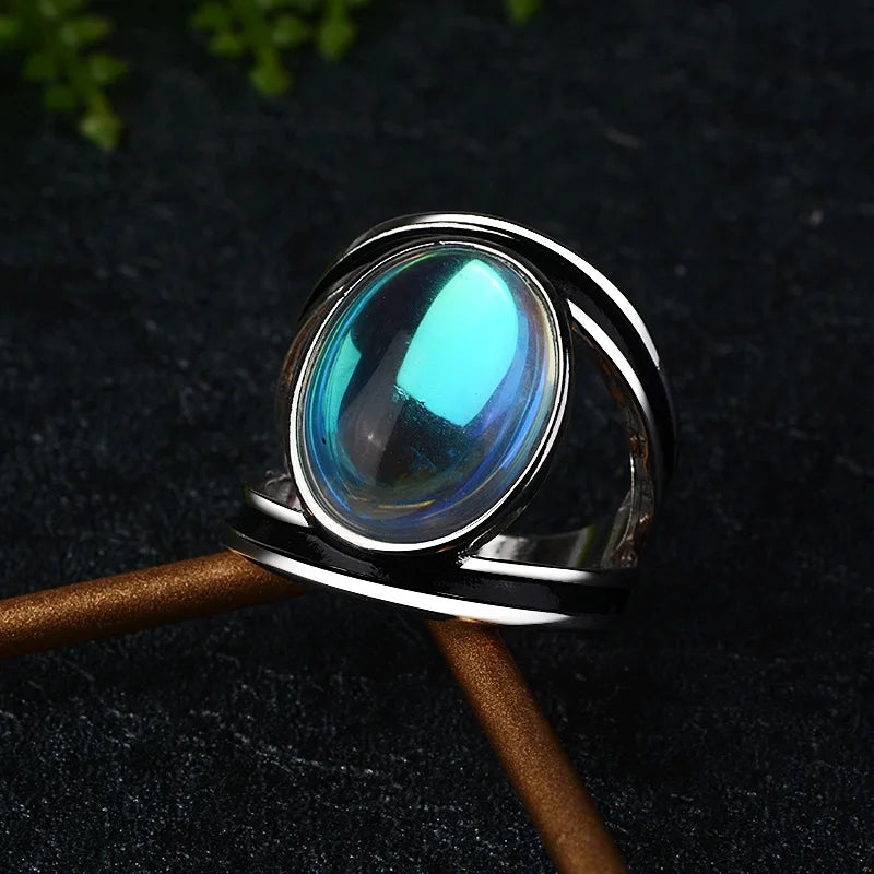Fine Jewelry Femme Natural Moonstone Rings for Women 925 Sterling Silver Ring Bijoux Wedding Party Jewelry Gift