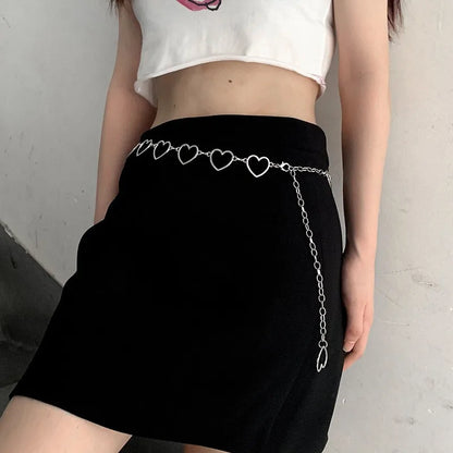 Sexy Body Waist Chain Jewelry For Women Fashion Minimalism Belly Belt Simple Heart Chain Bohemia Summer Beach Vacation Bijoux