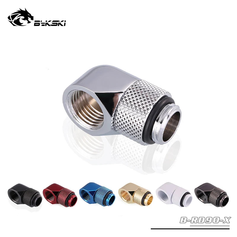 BYKSKI G1/4'' 90 Degree Rotary Compression Fitting / Brass Accessories of Water Cooling Adaptors Copper Metal Connector B-RD90-X
