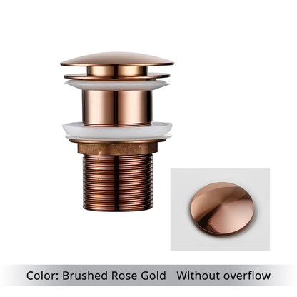 Pop up Drain Button Bathroom Sink Plug Black Gold Rose Siphon Waste Stopper Wash Basin Faucet Accessory for Kitchen Or Bath
