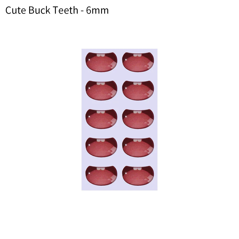 10pcs Cute Cartoon Mouth Stickers DIY Toys Doll Mouth Accessories Glass Crystal Anime Figurine Doll Face Organ Paster Decals