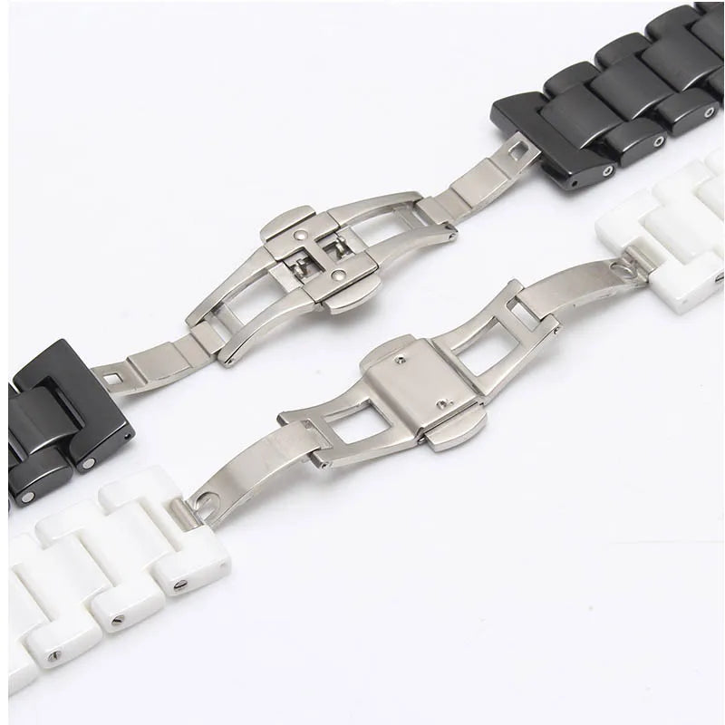 BRETA concave ceramic strap 20*11 18*10 16*9mm watch band  bracelet for gucci omega GC Guess Dior  Pasha