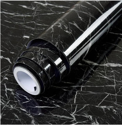 Black Wood Grain Thickening Wallpaper Boeing Film Furniture Kitchen Cabinet PVC Self-Adhesive Stickers Kitchen Vinyl Wallpaper
