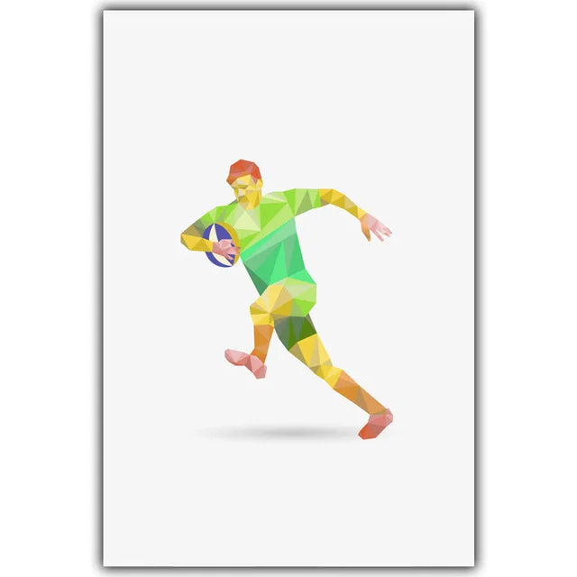Decorative Canvas Painting Poster Geometric Athlete Wall Art Picture Home Decor
