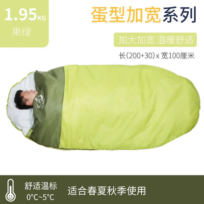 1-2 Person Adult Sleeping Bag Portable Outdoor Camping Travel Thick Watewrproof Warm Cotton Sleeping Bag Large Size Four Season