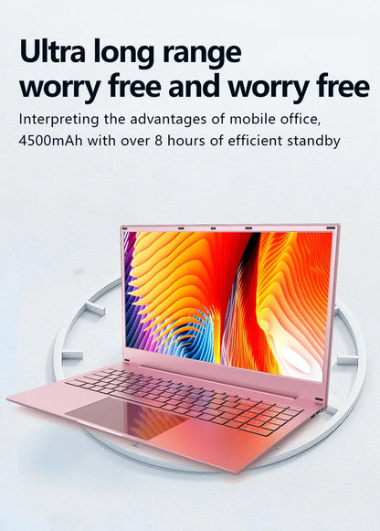 Cheaper 15.6 Inch  Quad Core  N95 8GB 16GB 32GB  RAM  128GB 256GB 512GB 1TB   ROSE GOLD  Business Office Gaming Portable Laptop