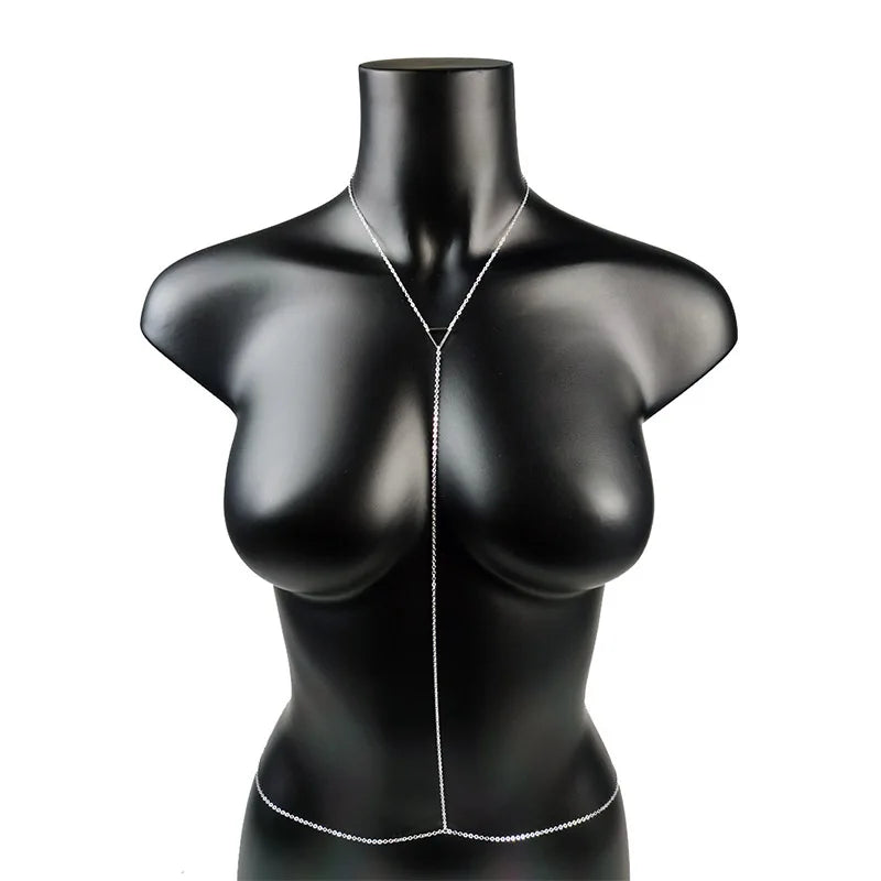 Sexy Body Jewelry Fashion Body Chain Geometry Waist Chain Simple Belly Chain for Women Bikini Dress Bra Accessories Couple Gift