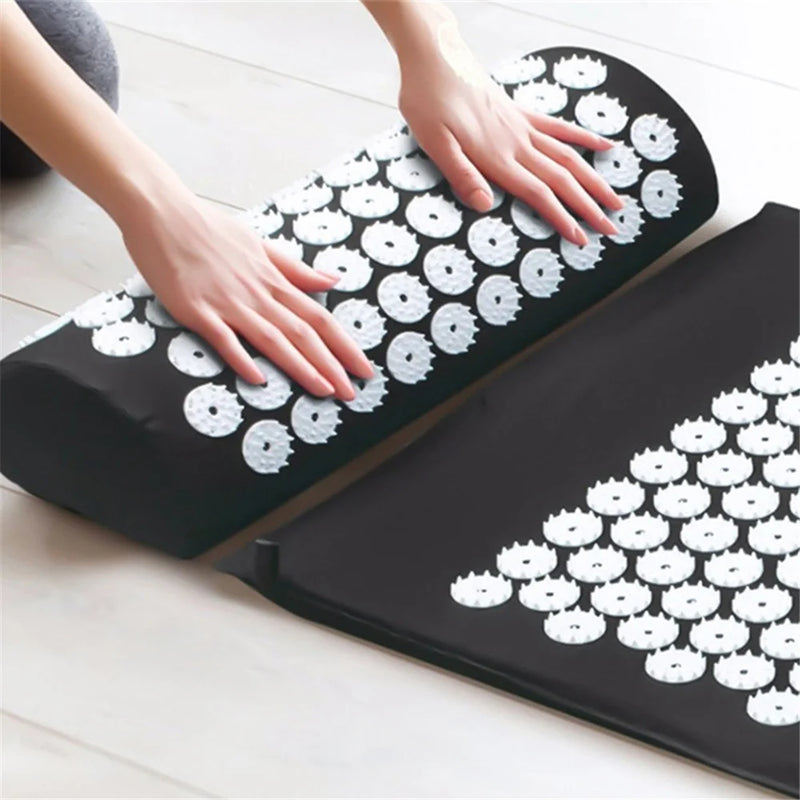 Acupressure Mat Yoga Mat Pillow Meditation Set Massage Mat Relieve Stress Body Pain Fitness Exercise Mats Yoga Massager Cushion