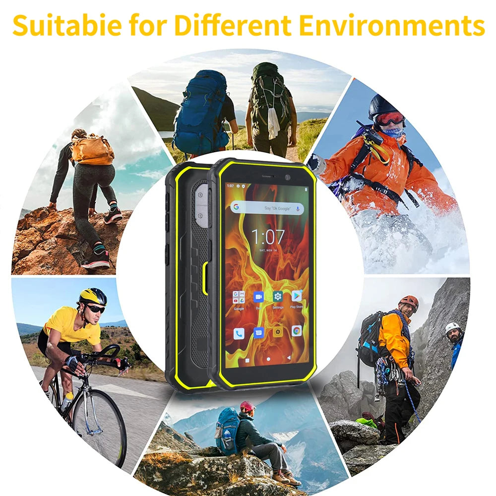 2024 New Design Waterproof IP68 Shockproof 4G NFC CDMA 13MP Rear Camera Android 10.0 Rugged Mobile Phone
