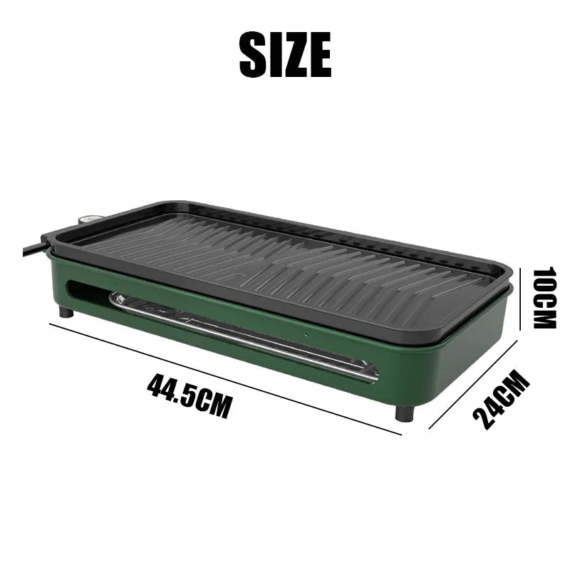 New stainless steel frying and grilling dual-purpose smokeless barbecue grill non-stick electric bakeware household high power