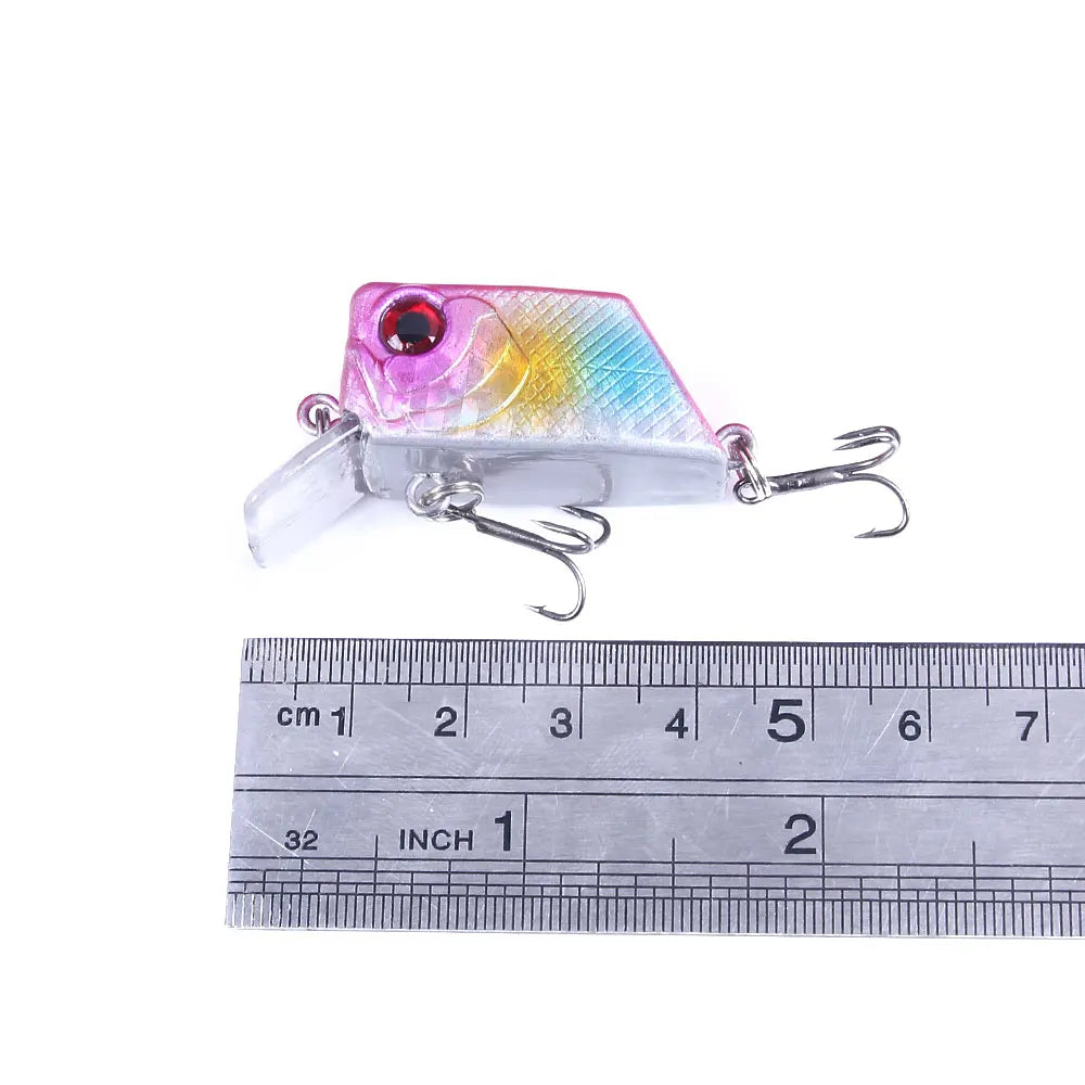Hengjia 4.5cm 7g Square Crankbait Fishing Wobbler Diving Swimming Bait for Bass Pike Artificial Fishing Tackle